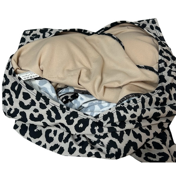 Brynn & Brooke V-Neck Leopard Tankini Top Black Women's‎ Size Medium - Picture 4 of 6